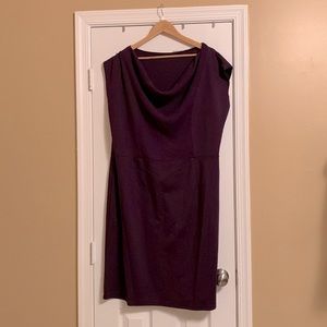 Cowl neck dress with matching belt